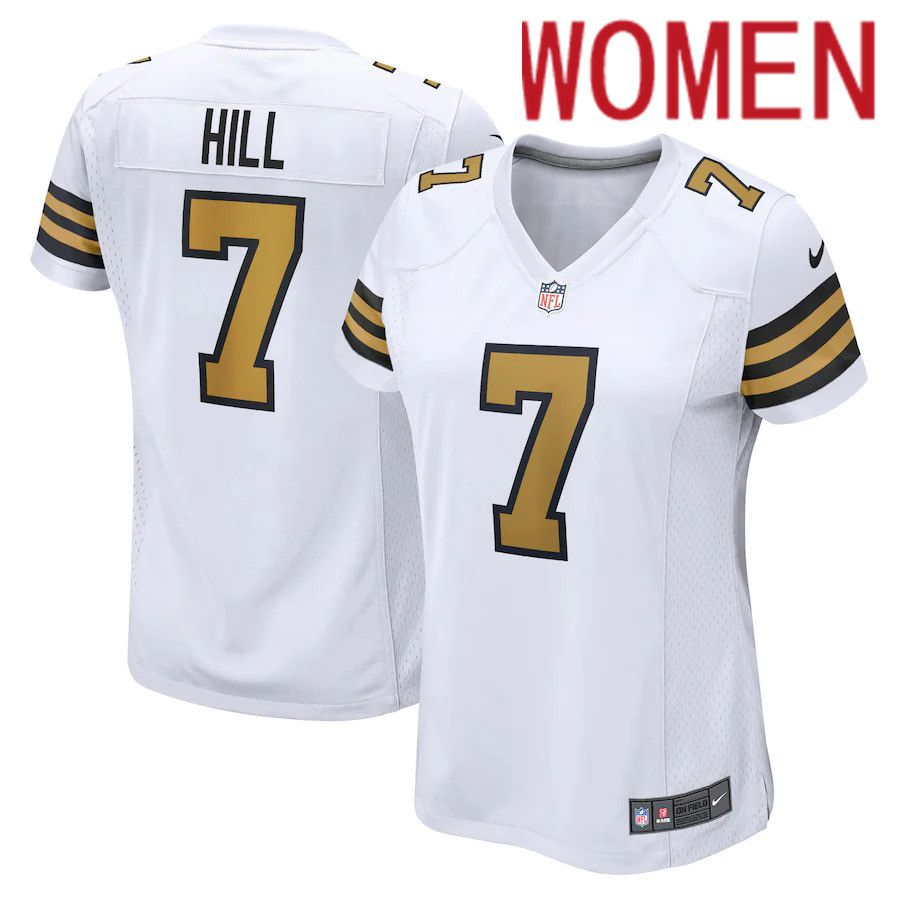 Women New Orleans Saints #7 Taysom Hill Nike White Alternate Game NFL Jersey->women nfl jersey->Women Jersey